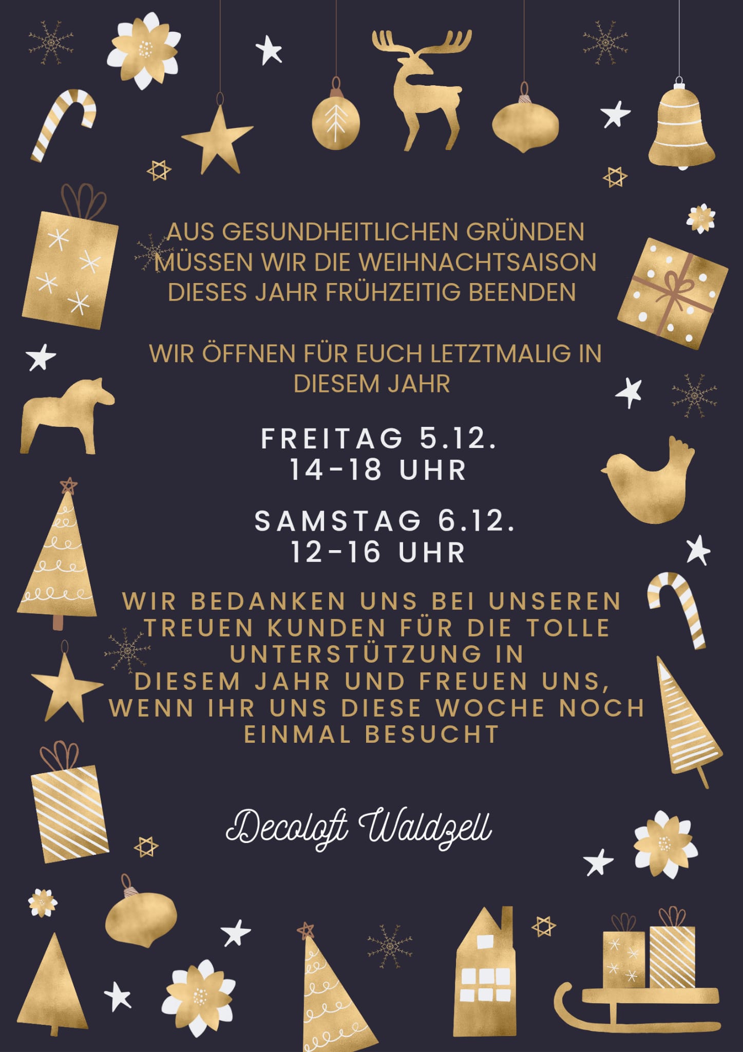 Geänderte Öffnungszeiten